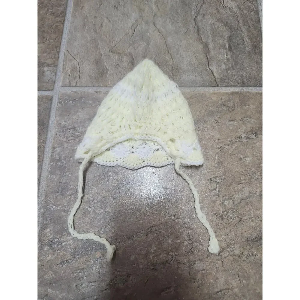 Adorable Infant Crochet Baby Outfit 3 Pc Set Poncho Bonnet Hat Handmade‎ Pastel